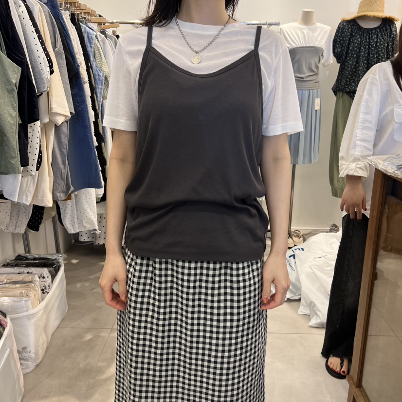 TAN&COMO韓國直郵㊣女裝新品人氣時尚休閑推薦T恤假兩件tan-COMOT恤