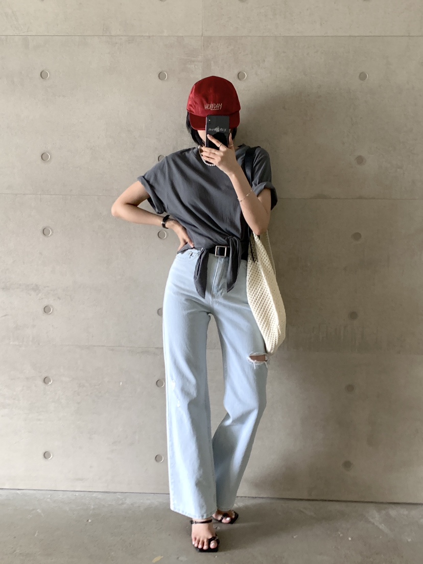 DAVICHI直郵韓國代購㊣女裝新品推薦熱賣休閑人氣牛仔褲腰帶DAVICHI牛仔褲