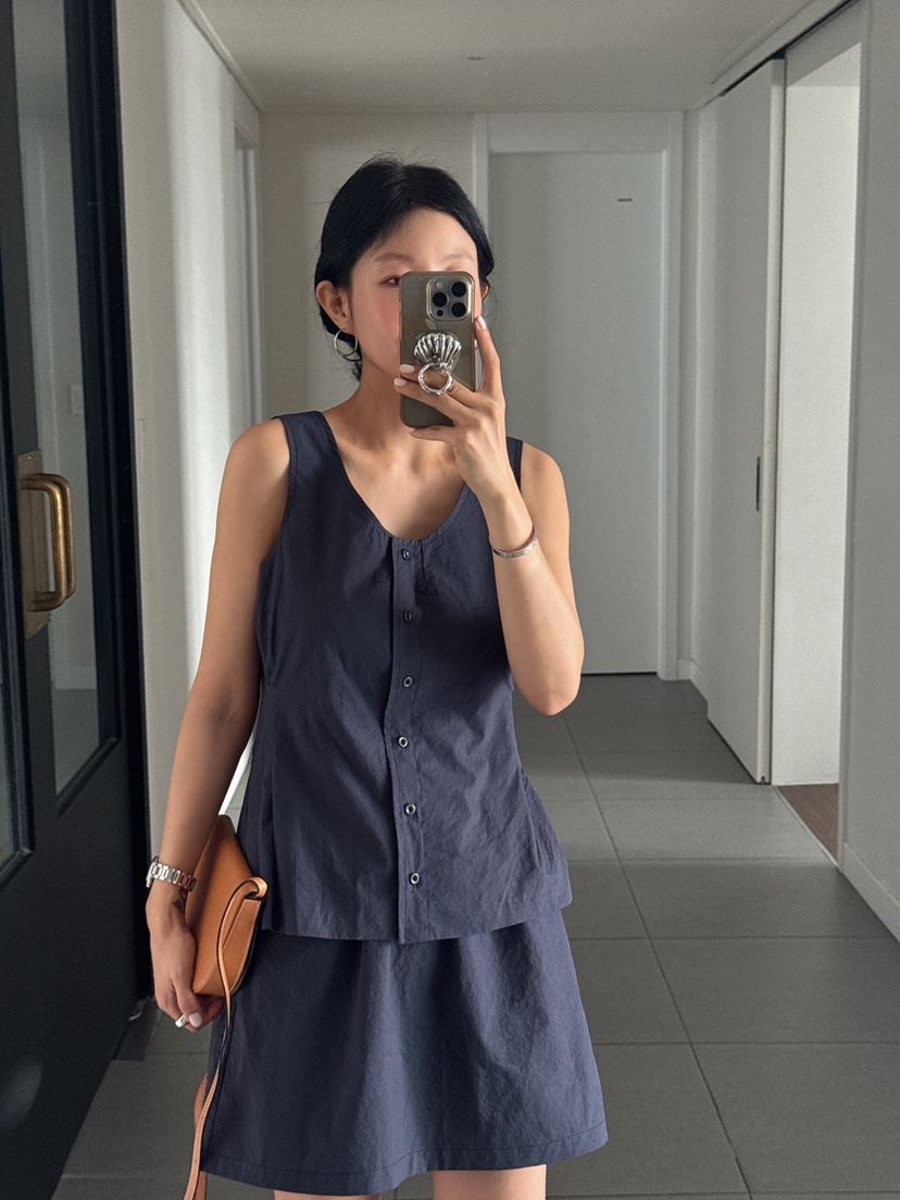 LA_TERRE韓國直郵㊣東大門實拍女裝新品休閑人氣短裙套裝棉質LA_TERRE短裙