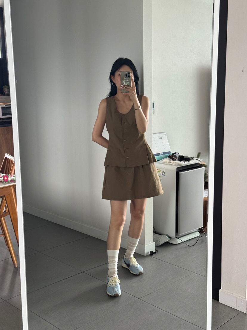 LA_TERRE韓國直郵㊣東大門實拍女裝新品休閑人氣短裙套裝棉質LA_TERRE短裙