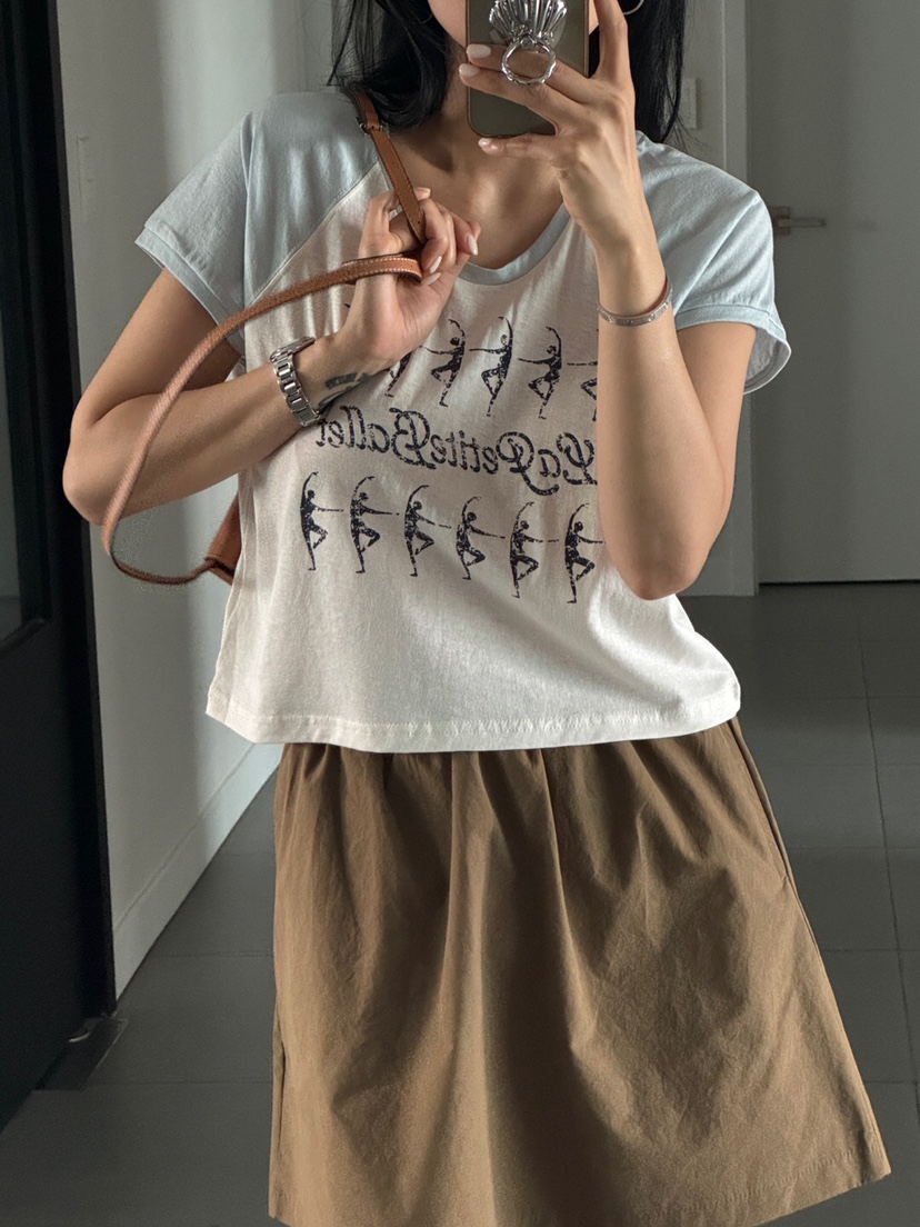 LA_TERRE韓國直郵㊣東大門實拍女裝新品休閑人氣短裙套裝棉質LA_TERRE短裙