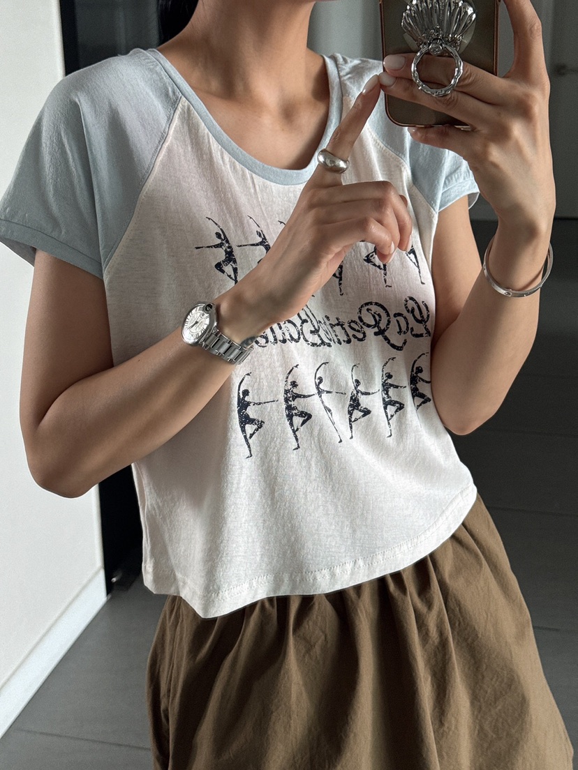 LA_TERRE韓國直郵㊣女裝新款熱賣推薦25春夏時尚人氣T恤絲綢LA_TERRET恤
