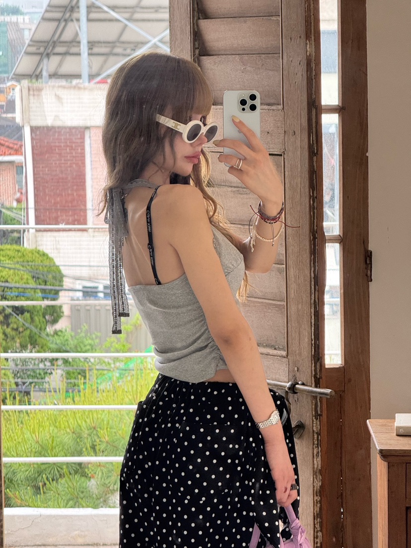 ZEROZERO直郵韓國代購㊣女裝新款25春夏時尚休閑人氣吊帶背心ZEROZERO吊帶/背心