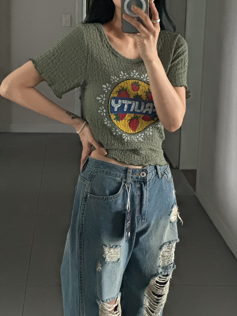 LA_TERRE韓國直郵㊣東大門實拍女裝新品人氣休閑時尚推薦T恤LA_TERRET恤