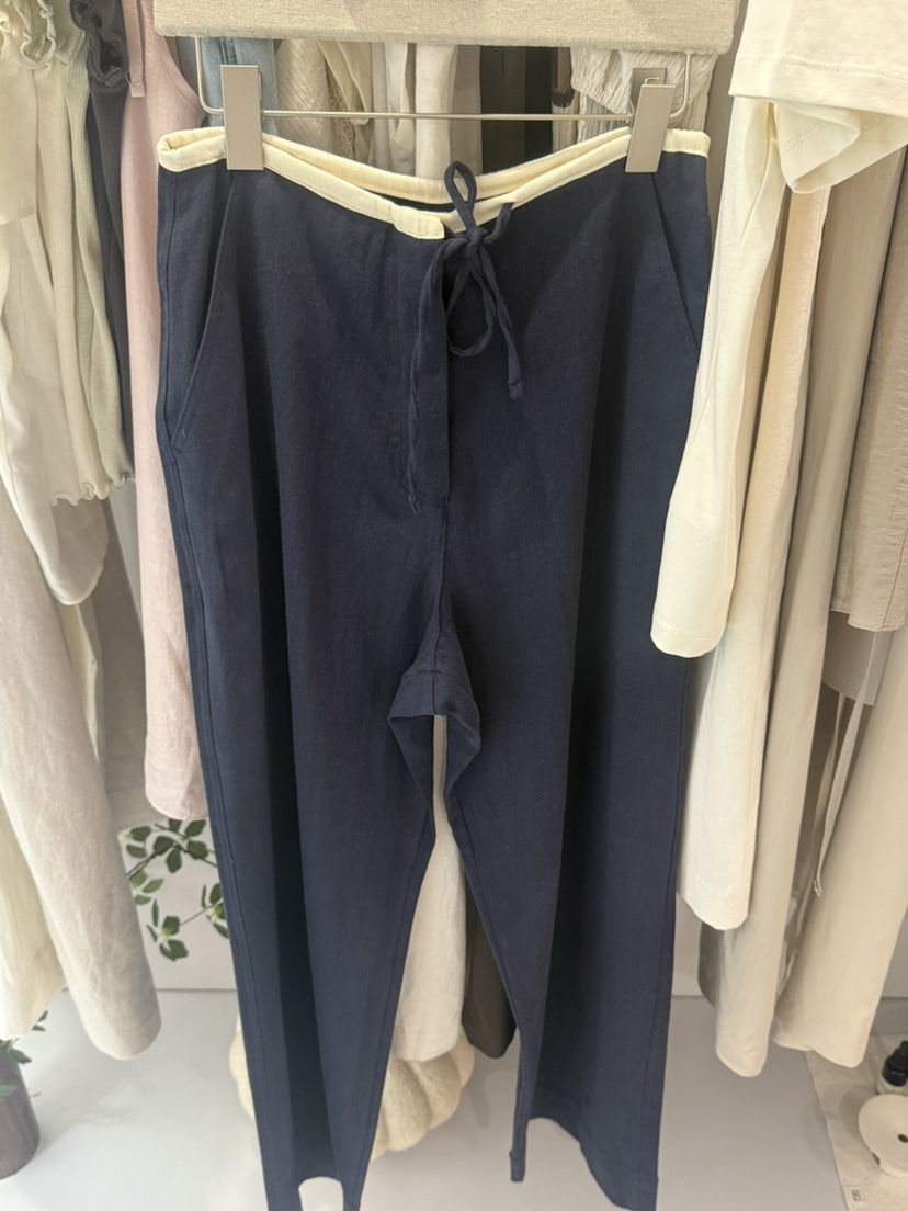ALATE韓國直郵㊣東大門實拍女裝新品25春夏人氣推薦休閑褲亞麻LEGACY休閑褲圖色2