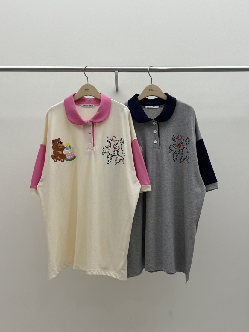 TOLL韓國㊣直郵東大門代購女裝新品25春夏推薦熱賣時尚T恤刺繡TOLLT恤