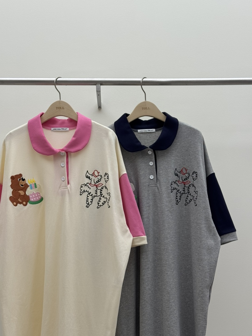 TOLL韓國㊣直郵東大門代購女裝新品25春夏推薦熱賣時尚T恤刺繡TOLLT恤