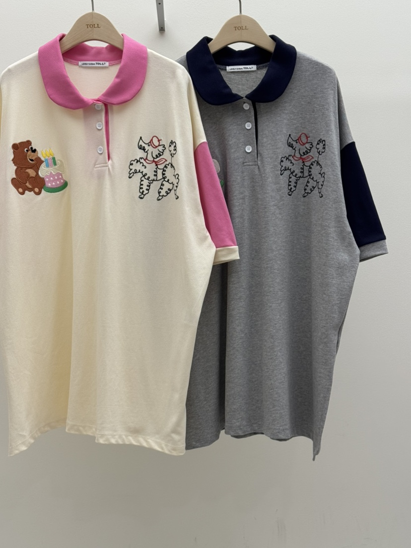 TOLL韓國㊣直郵東大門代購女裝新品25春夏推薦熱賣時尚T恤刺繡TOLLT恤