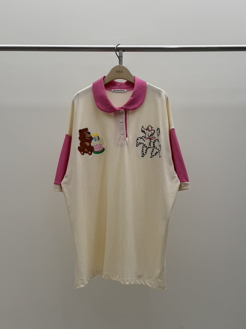 TOLL韓國㊣直郵東大門代購女裝新品25春夏推薦熱賣時尚T恤刺繡TOLLT恤