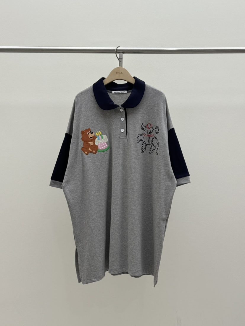TOLL韓國㊣直郵東大門代購女裝新品25春夏推薦熱賣時尚T恤刺繡TOLLT恤圖色2