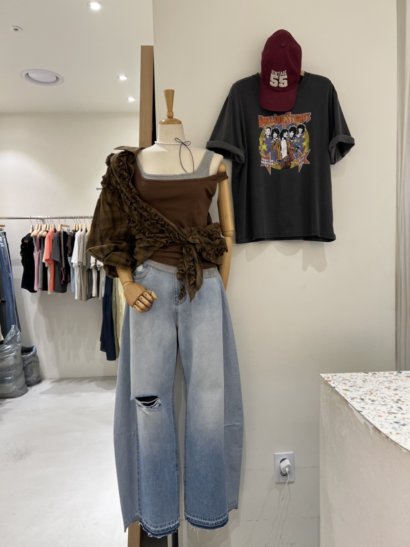 SHIRRING直郵韓國代購㊣女裝新品人氣25春夏時尚休閑吊帶背心SHIRRING吊帶/背心