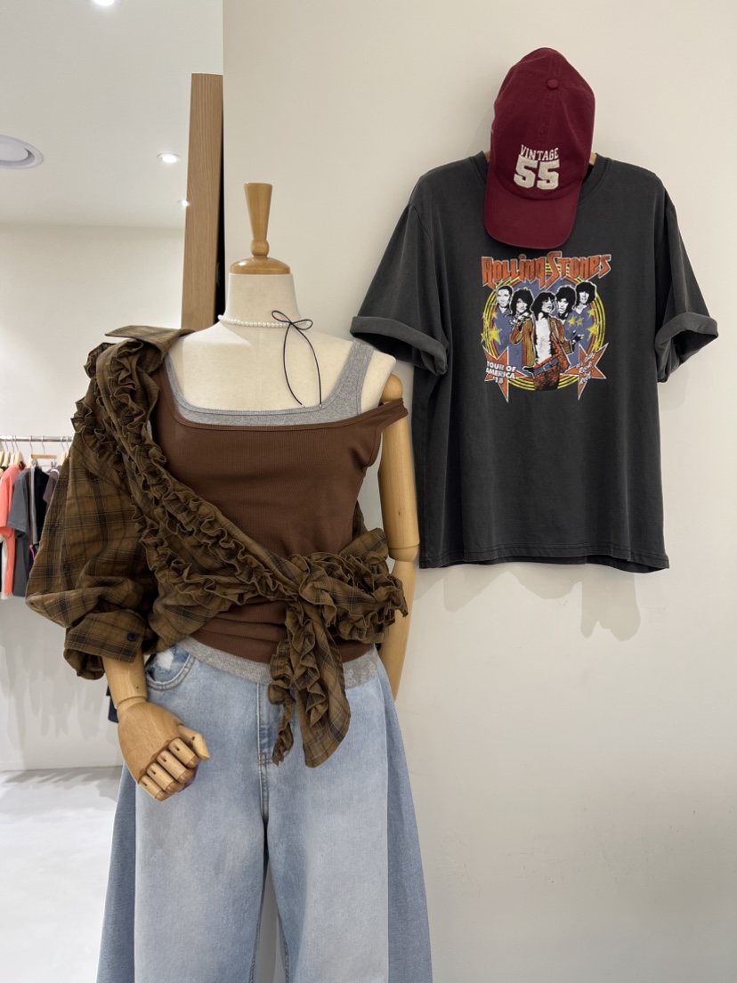 SHIRRING直郵韓國代購㊣女裝新品人氣25春夏時尚休閑吊帶背心SHIRRING吊帶/背心