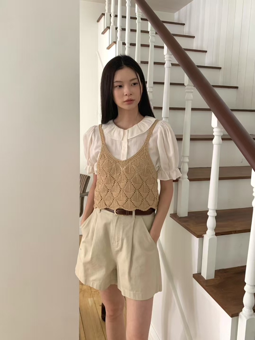 ANOU韓國㊣直郵東大門代購女裝新款休閑熱賣25春夏吊帶背心緊身ANOU吊帶/背心