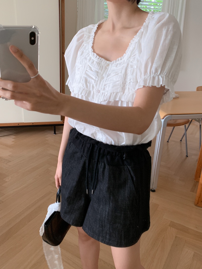 MILLIMETER韓國直郵㊣女裝新品人氣休閑熱賣推薦襯衫蕾絲衫MILLIMETER襯衫/蕾絲衫