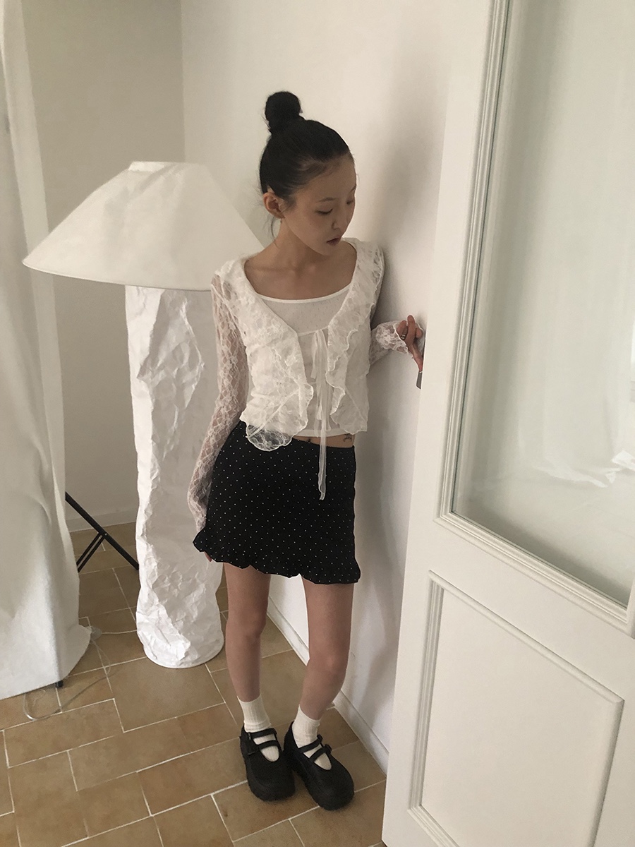 I I韓國直郵㊣女裝新品熱賣時尚25春夏人氣推薦短裙荷葉邊ITSSONG短裙