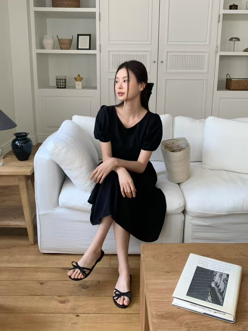 ANOU直郵韓國代購㊣女裝新品推薦時尚人氣休閑連衣裙含腰繩ANOU連衣裙