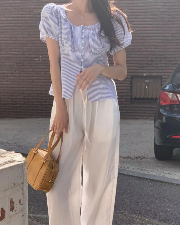 STAY HERE韓國直郵㊣女裝新款推薦休閑人氣25春夏襯衫蕾絲衫STAY HERE襯衫/蕾絲衫