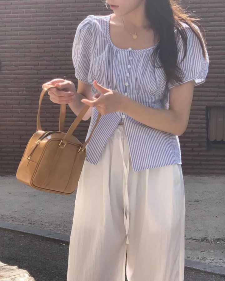STAY HERE韓國直郵㊣女裝新款推薦休閑人氣25春夏襯衫蕾絲衫STAY HERE襯衫/蕾絲衫
