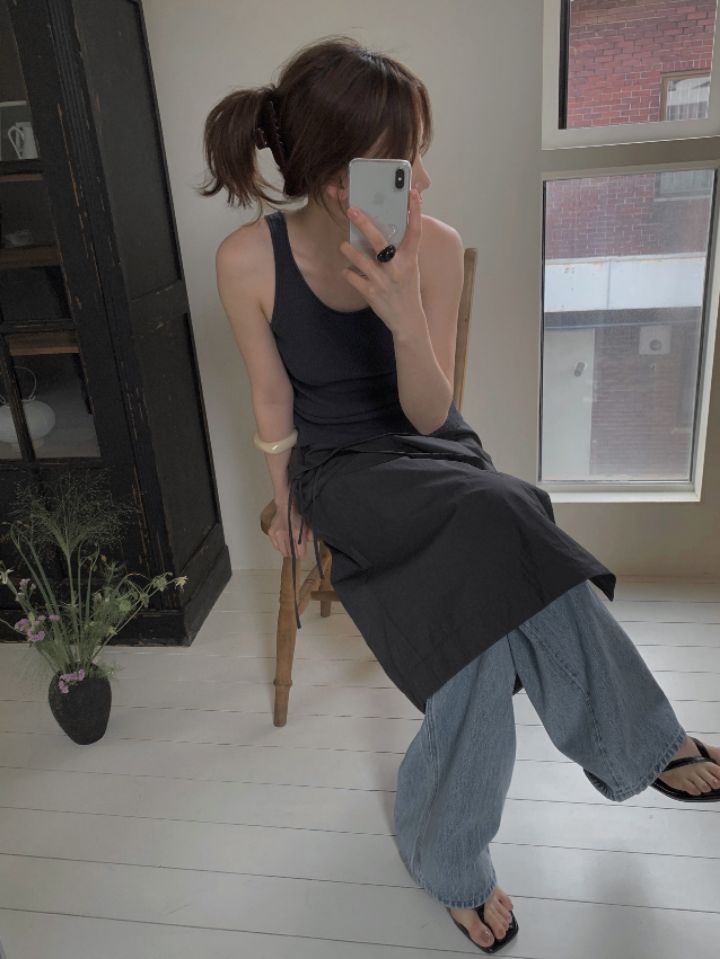 MARE韓國直郵㊣東大門實拍女裝新品休閑25春夏吊帶背心亞麻MARE吊帶/背心