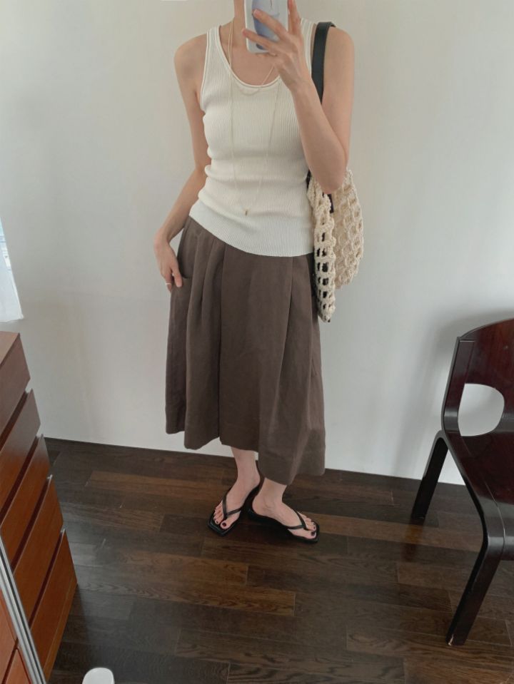 MARE韓國直郵㊣東大門實拍女裝新品休閑25春夏吊帶背心亞麻MARE吊帶/背心圖色2