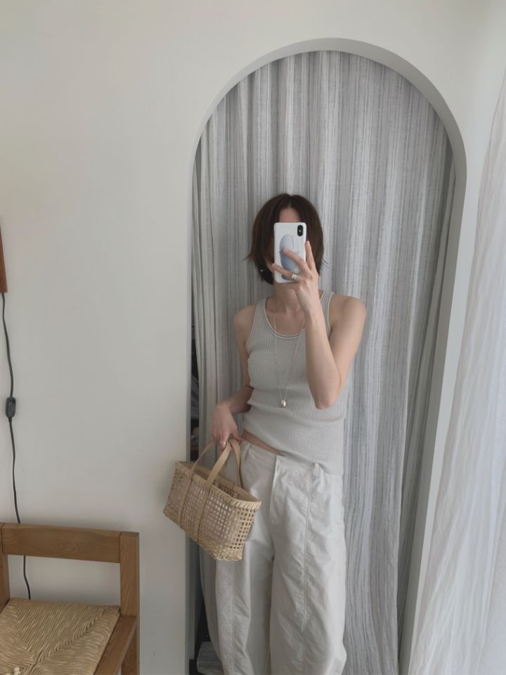 MARE韓國直郵㊣東大門實拍女裝新品休閑25春夏吊帶背心亞麻MARE吊帶/背心圖色3