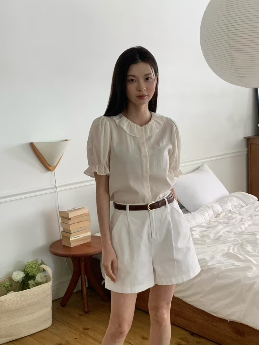 ANOU直郵韓國代購㊣女裝新品推薦休閑25春夏熱賣襯衫蕾絲衫ANOU襯衫/蕾絲衫