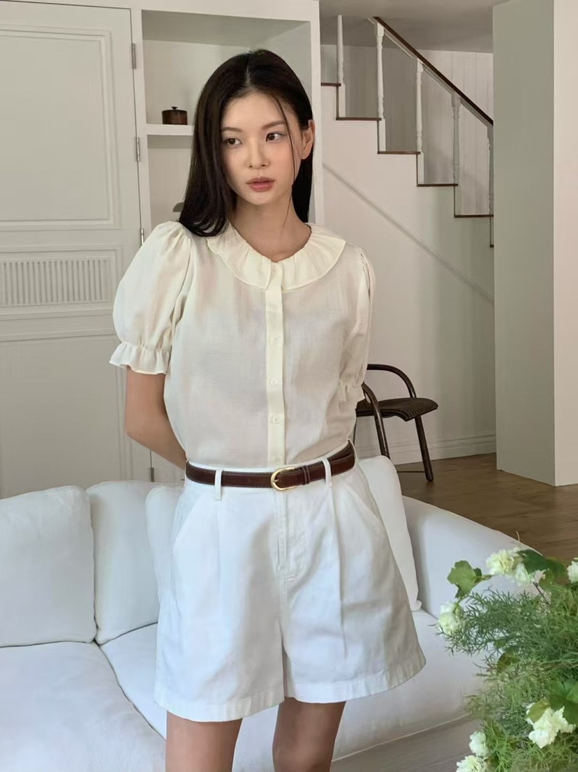 ANOU直郵韓國代購㊣女裝新品推薦休閑25春夏熱賣襯衫蕾絲衫ANOU襯衫/蕾絲衫