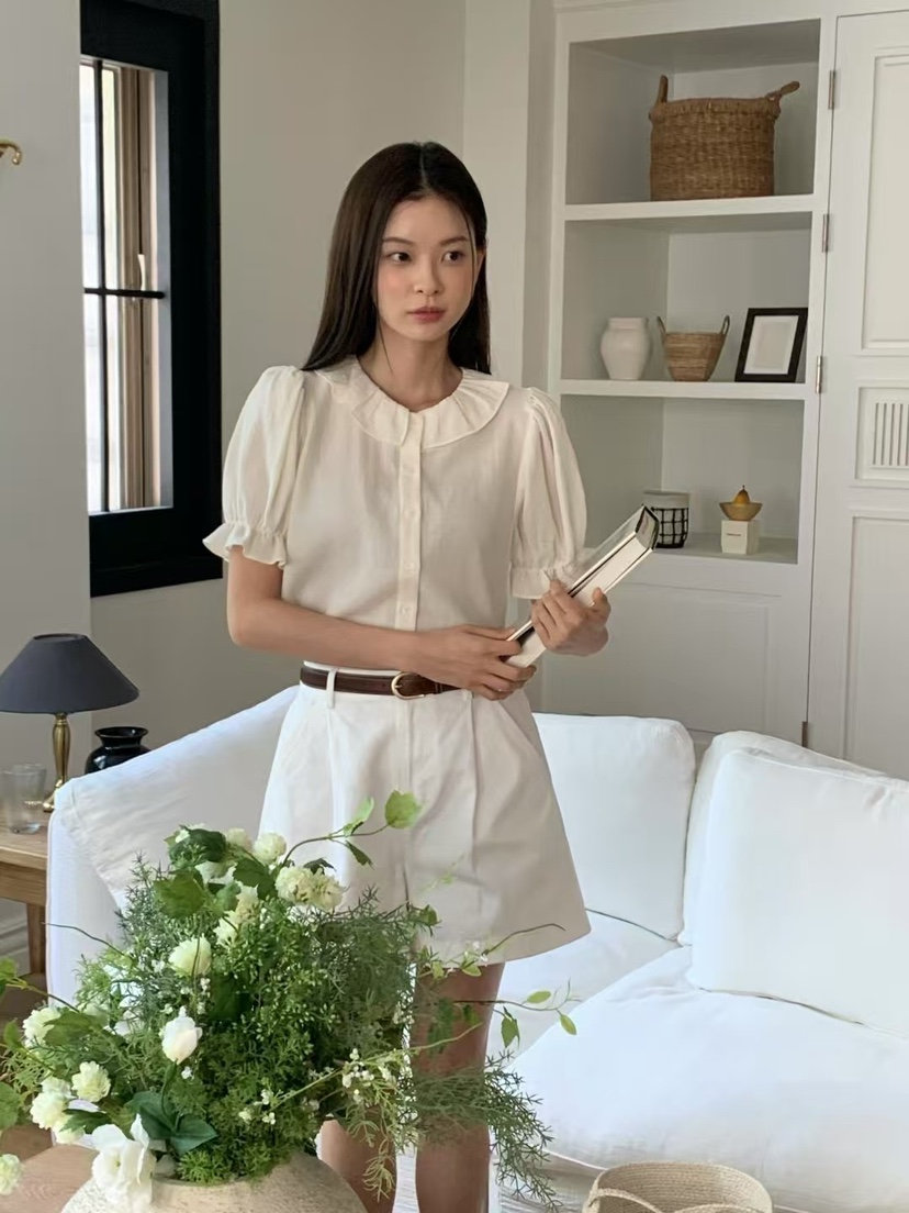 ANOU直郵韓國代購㊣女裝新品推薦休閑25春夏熱賣襯衫蕾絲衫ANOU襯衫/蕾絲衫