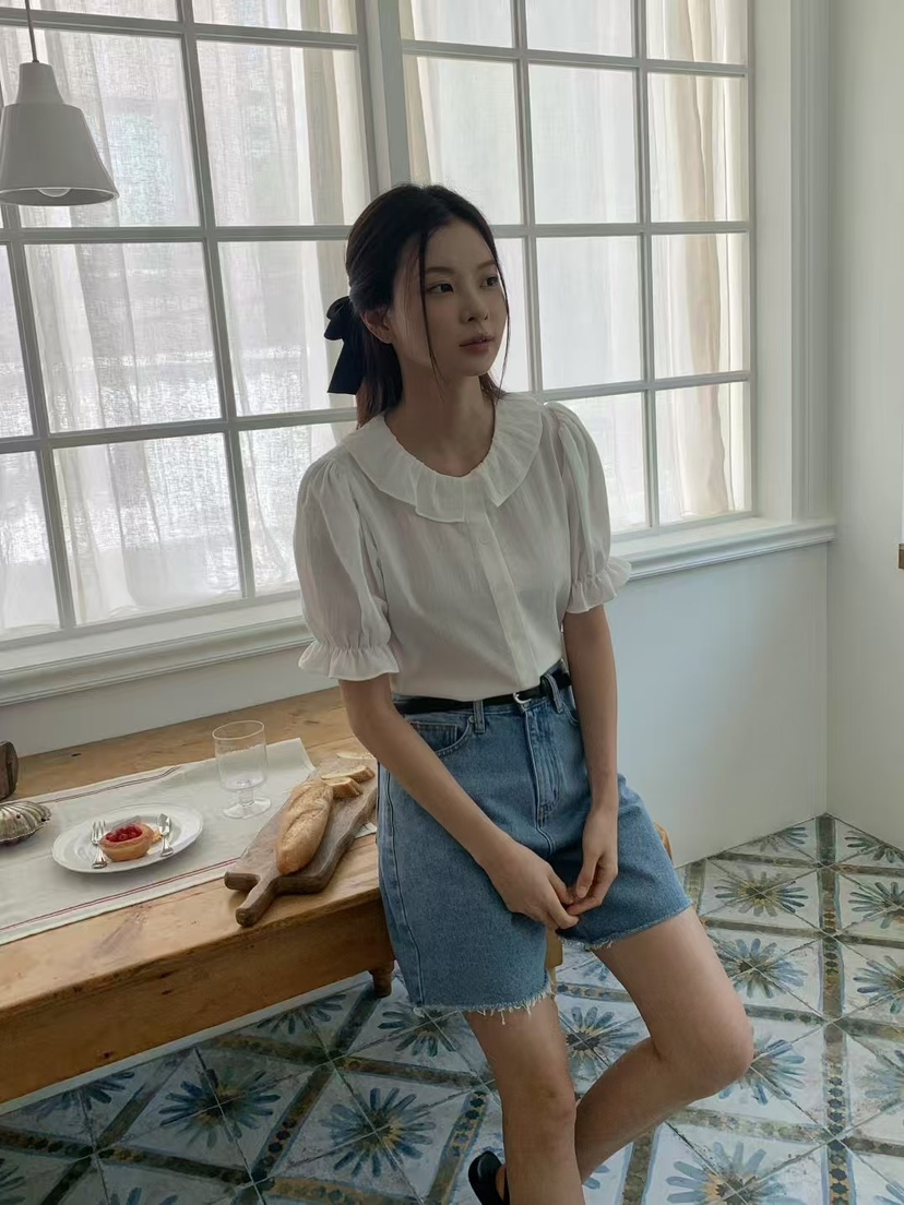 ANOU直郵韓國代購㊣女裝新品推薦休閑25春夏熱賣襯衫蕾絲衫ANOU襯衫/蕾絲衫