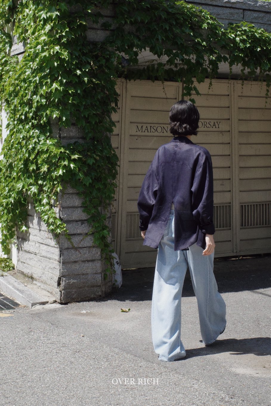 OVER RICH韓國㊣直郵東大門代購女裝新品推薦襯衫蕾絲衫亞麻布OVER RICH襯衫/蕾絲衫