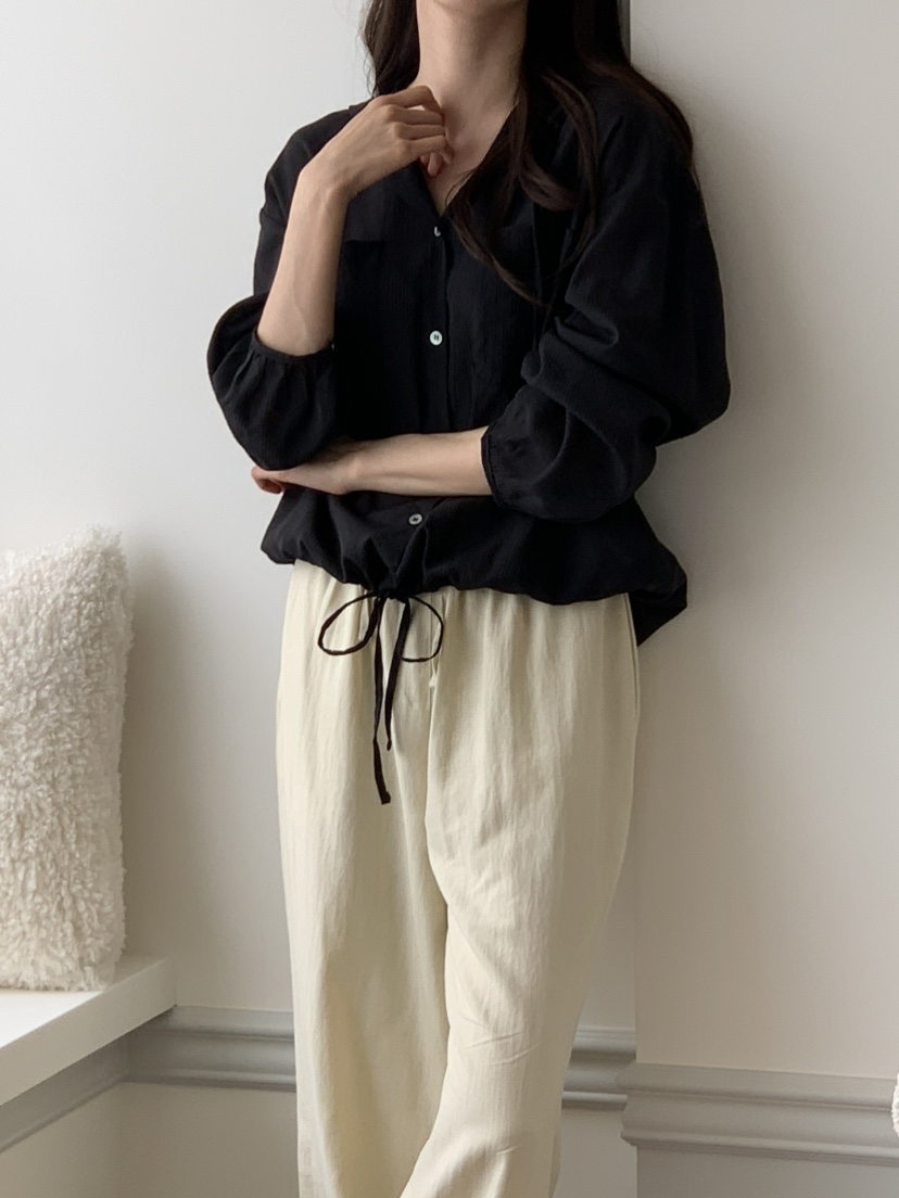 NOTICE韓國㊣直郵東大門代購女裝新品25春夏襯衫蕾絲衫連帽NOTICE襯衫/蕾絲衫