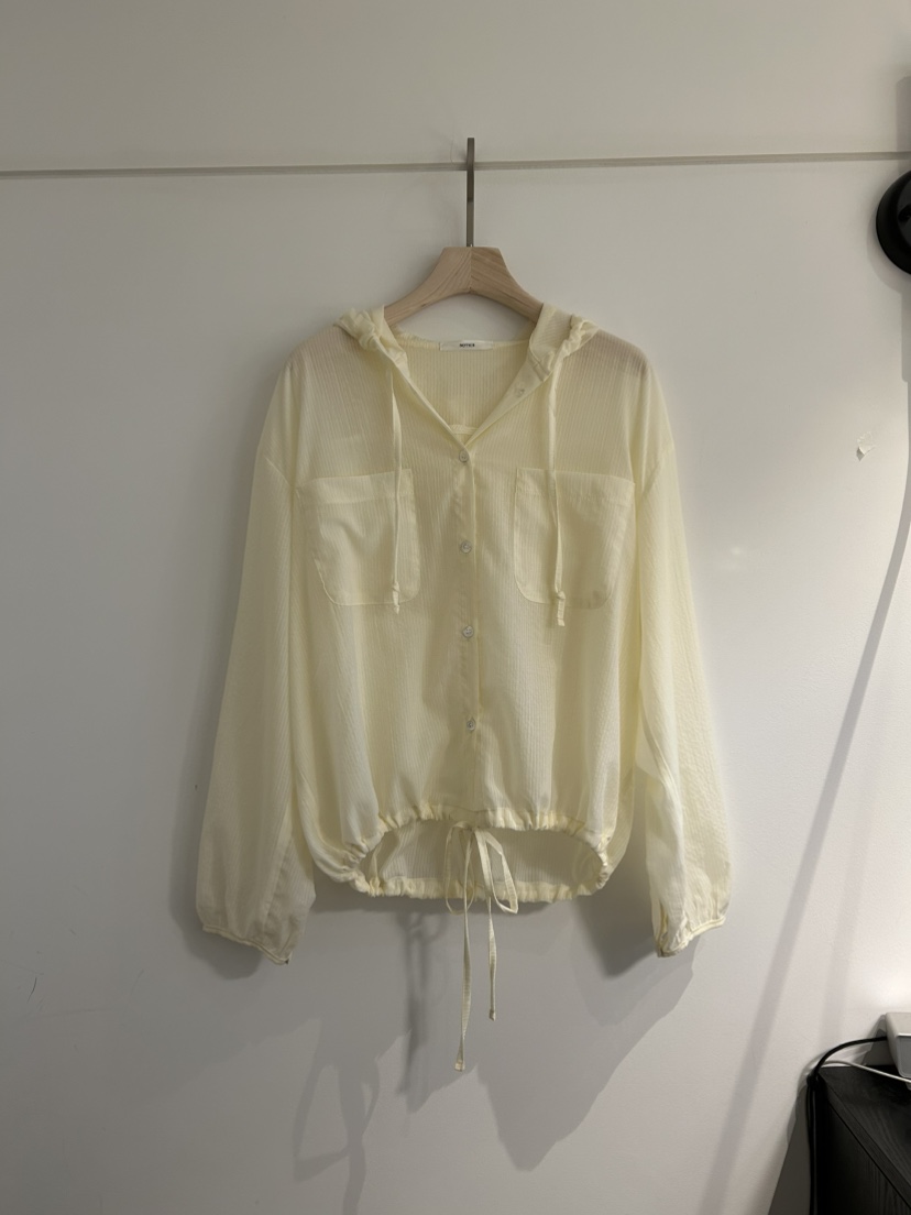 NOTICE韓國㊣直郵東大門代購女裝新品25春夏襯衫蕾絲衫連帽NOTICE襯衫/蕾絲衫
