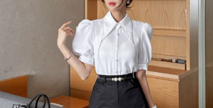 火Ⅱ-화투-T韓國直郵㊣女裝新款推薦熱賣時尚人氣襯衫蕾絲衫火Ⅱ襯衫/蕾絲衫