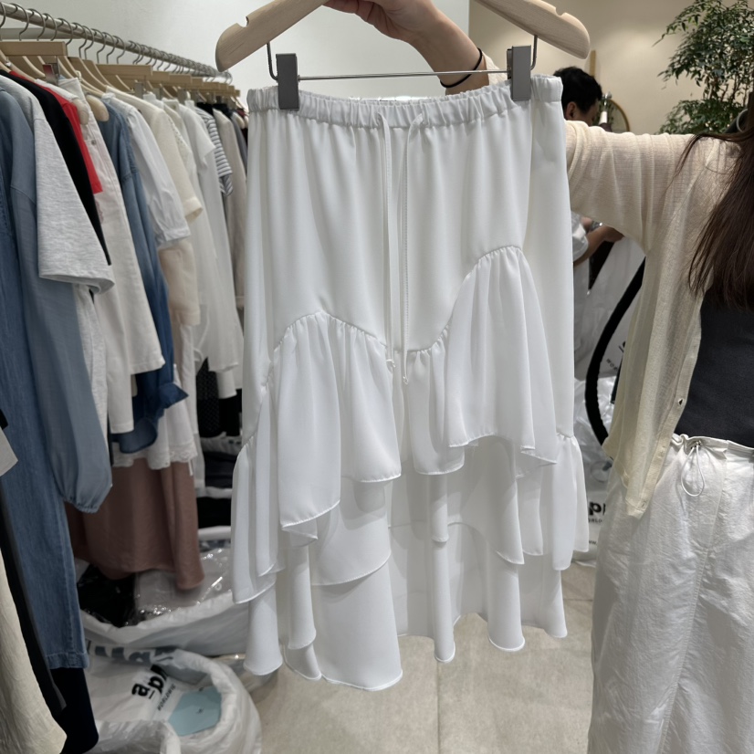 GRACIA直郵韓國代購㊣女裝新款時尚休閑25春夏半身裙中短裙雙層GRACIA半身裙/中短裙