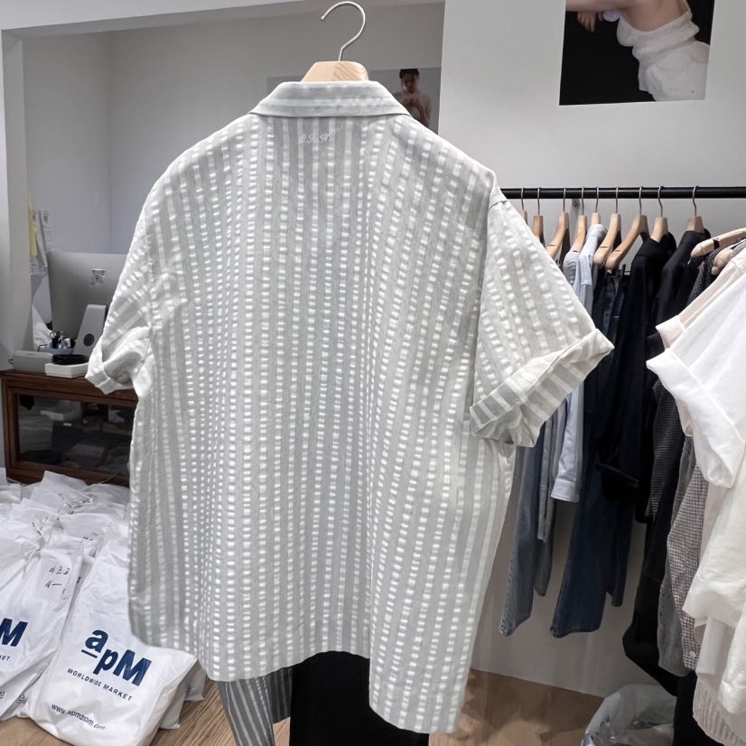 OURIN直郵韓國代購㊣女裝新品休閑熱賣時尚推薦25春夏襯衫蕾絲衫OURIN襯衫/蕾絲衫