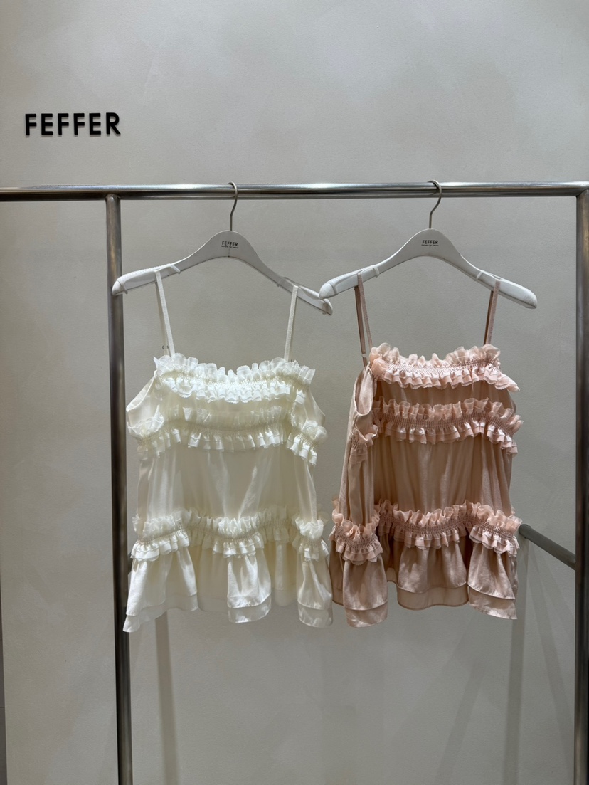 FEFFER直郵韓國代購㊣女裝新品熱賣時尚25春夏休閑吊帶背心FEFFER吊帶/背心