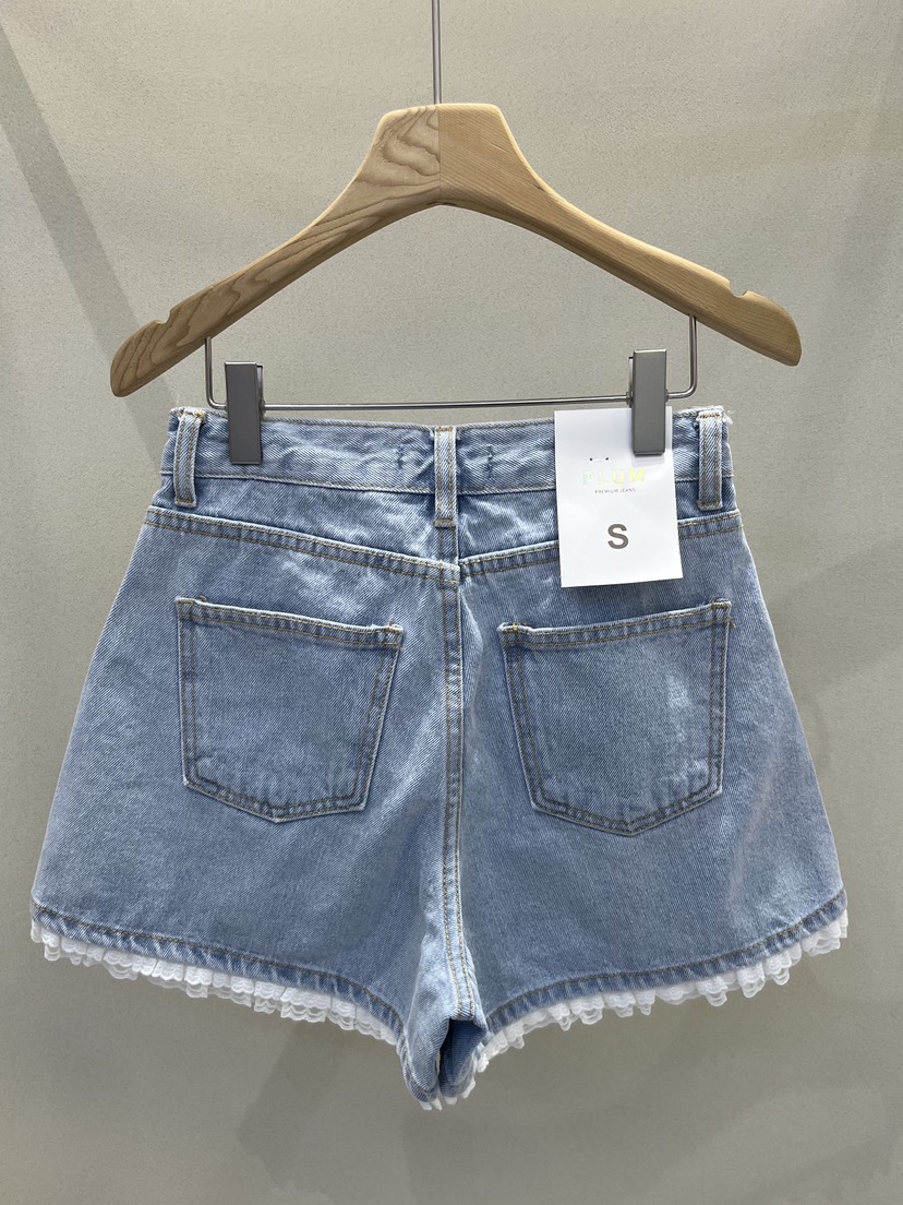 PLUM-q韓國直郵㊣東大門實拍女裝新品25春夏人氣休閑短褲蕾絲PLUM短褲