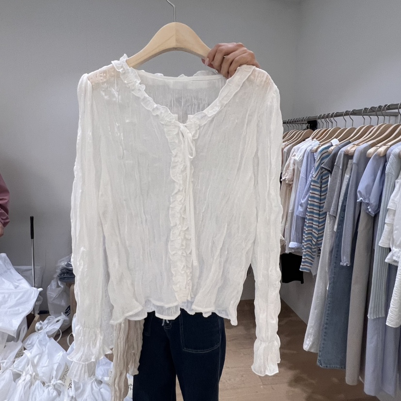 FOREST直郵韓國代購㊣女裝新品休閑熱賣25春夏人氣襯衫蕾絲衫FOREST襯衫/蕾絲衫圖色2