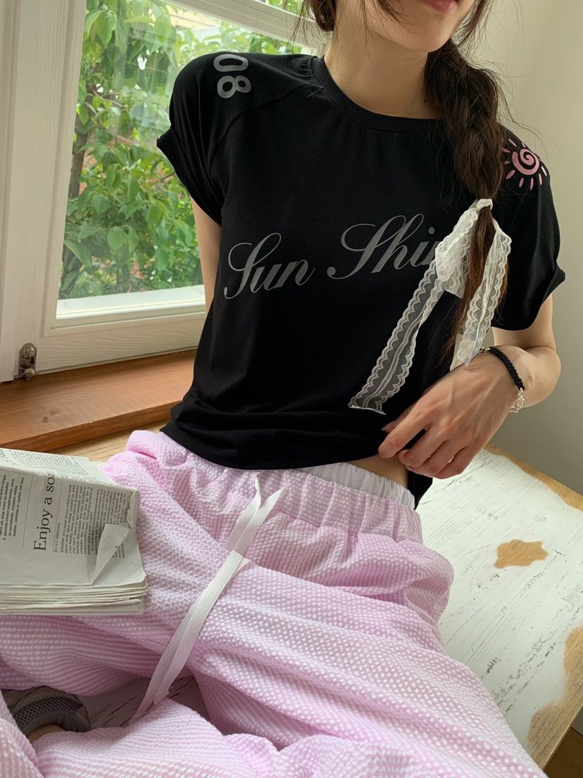 MORE THAN-P韓國直郵㊣東大門實拍女裝新款熱賣休閑25春夏T恤MORE THANT恤