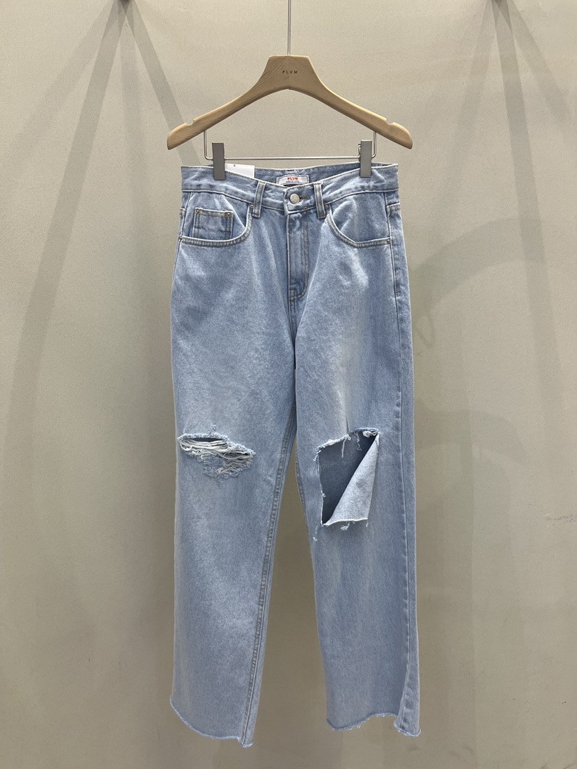 PLUM-q韓國直郵㊣女裝新品25春夏時尚熱賣推薦休閑人氣牛仔褲PLUM牛仔褲