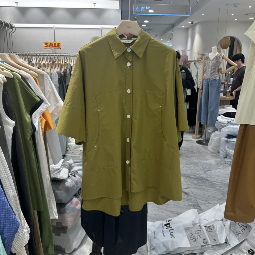 REVE-L韓國直郵㊣東大門實拍女裝新款熱賣休閑襯衫蕾絲衫口袋REVE-L襯衫/蕾絲衫圖色4