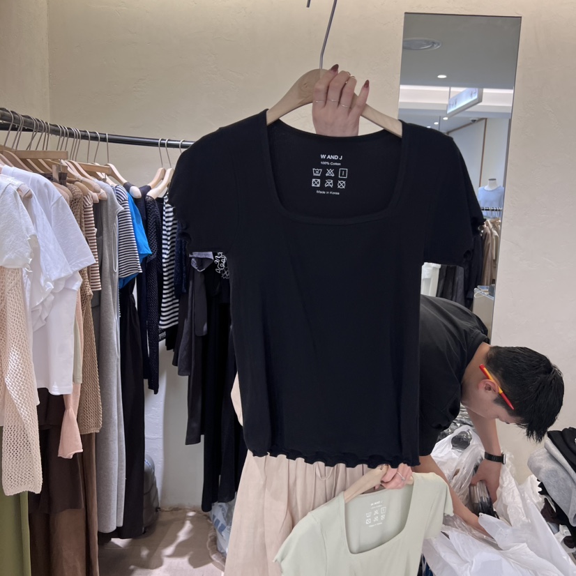 W AND J直郵韓國代購㊣女裝新款熱賣推薦休閑人氣時尚T恤W AND JT恤圖色2