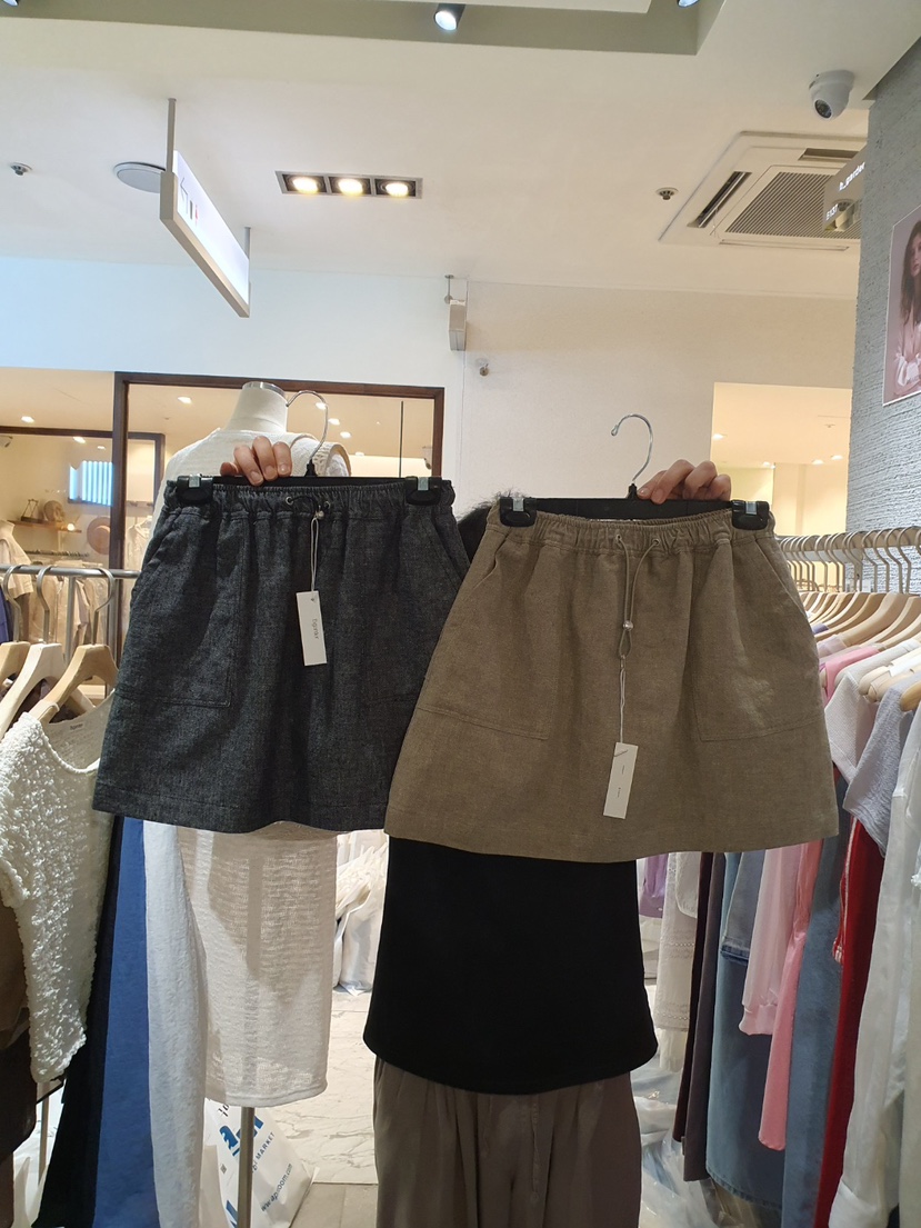 B_GARDER韓國㊣直郵東大門代購女裝新款25春夏推薦短裙亞麻B.GARDER短裙