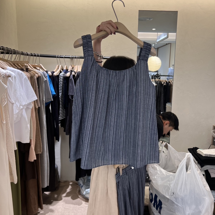 W AND J韓國㊣直郵東大門代購女裝新品推薦休閑25春夏吊帶背心W AND J吊帶/背心