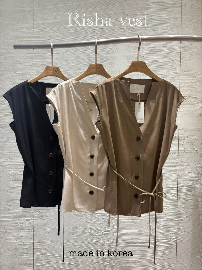 2BOTTLE韓國㊣直郵東大門代購女裝新品25春夏休閑馬甲含腰繩2BOTTLE馬甲