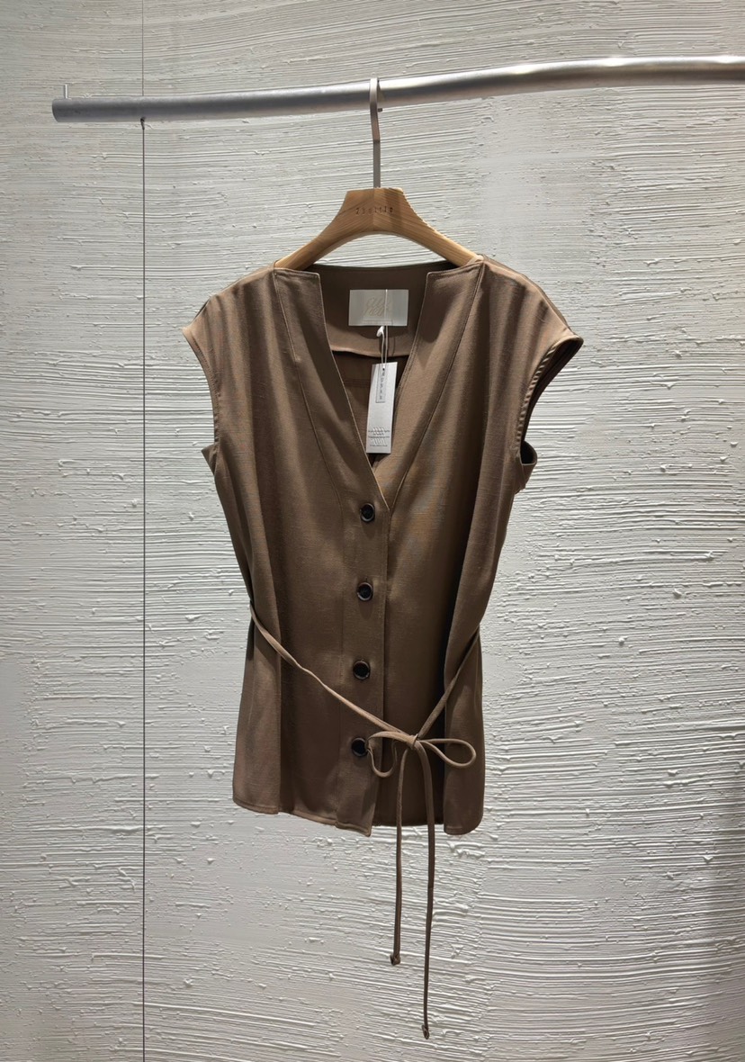 2BOTTLE韓國㊣直郵東大門代購女裝新品25春夏休閑馬甲含腰繩2BOTTLE馬甲圖色2