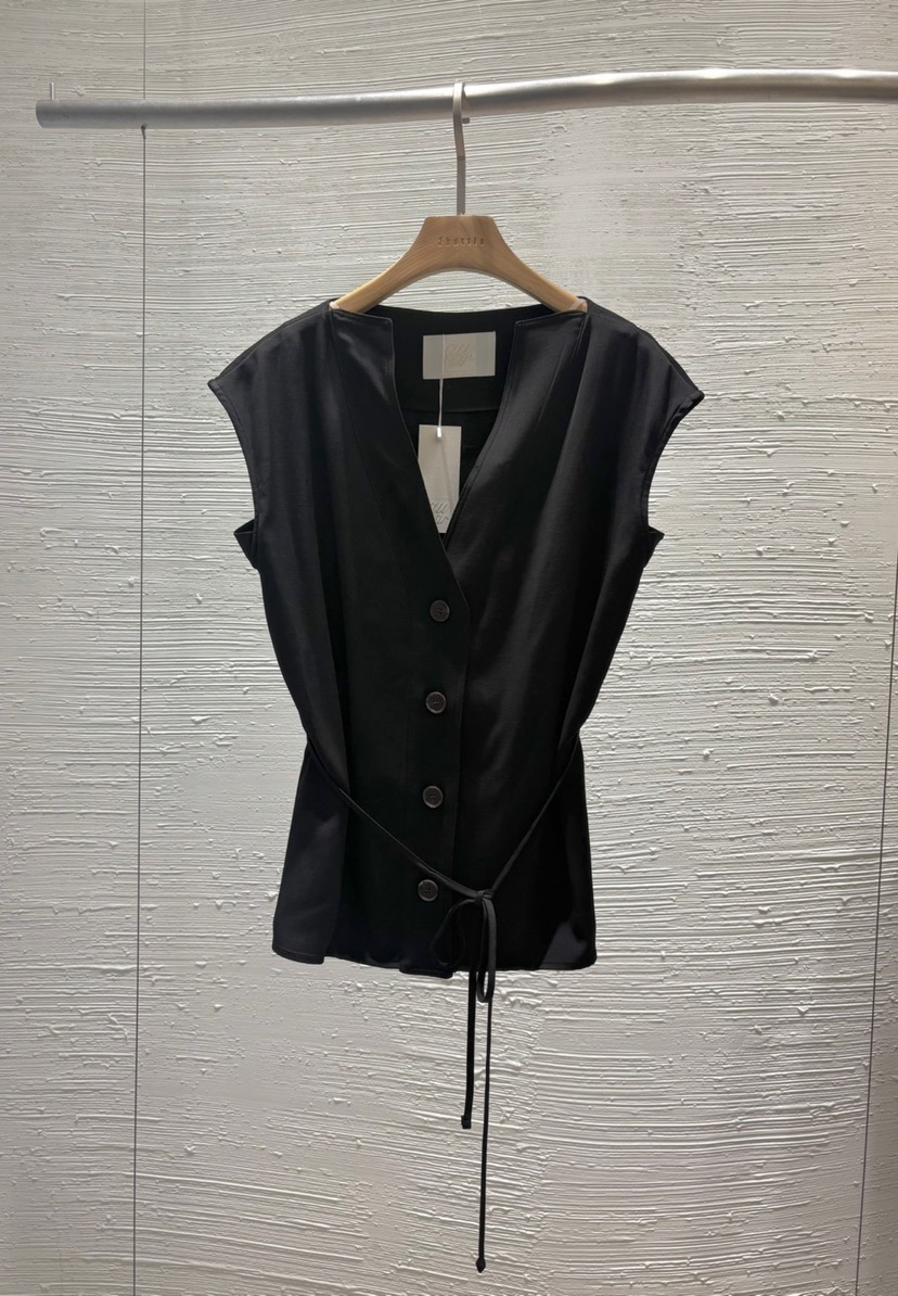 2BOTTLE韓國㊣直郵東大門代購女裝新品25春夏休閑馬甲含腰繩2BOTTLE馬甲圖色3
