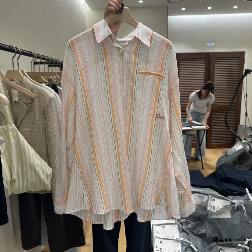 GILLI韓國直郵㊣東大門實拍女裝新品25春夏時尚推薦休閑T恤GILLIT恤圖色2