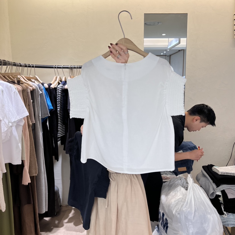 W AND J韓國直郵㊣女裝新款休閑人氣熱賣25春夏襯衫蕾絲衫W AND J襯衫/蕾絲衫