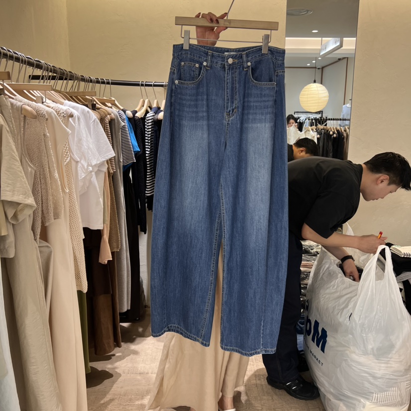 W AND J韓國㊣直郵東大門代購女裝新款人氣休閑推薦牛仔褲W AND J牛仔褲